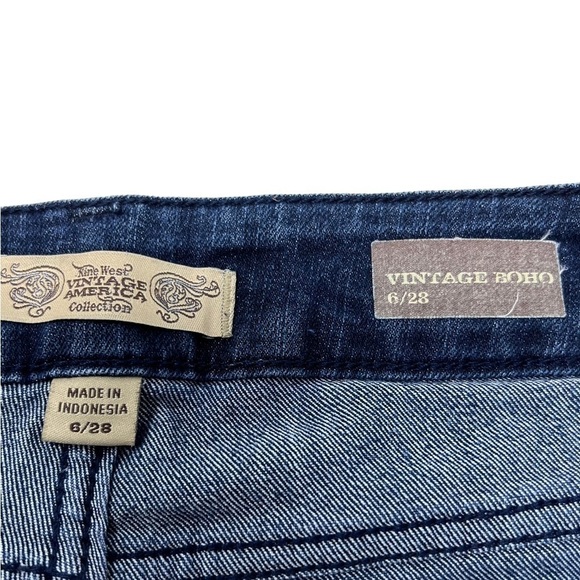 Nine West Vintage Boho Women’s Mid Rise Stretch Crop Jeans Size 6 28 Dark Wash - Picture 8 of 14